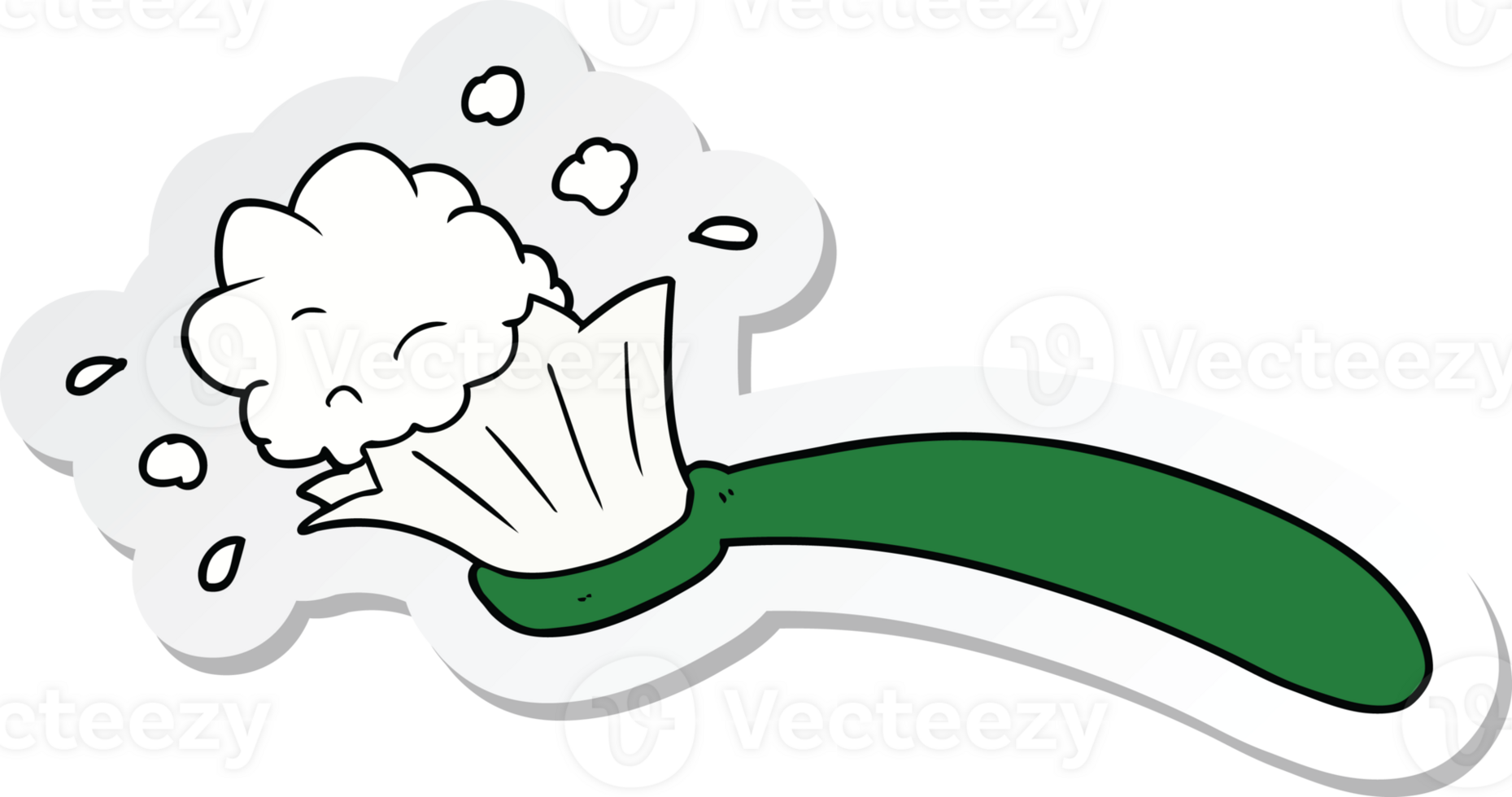 sticker of a cartoon toothbrush and toothpaste png