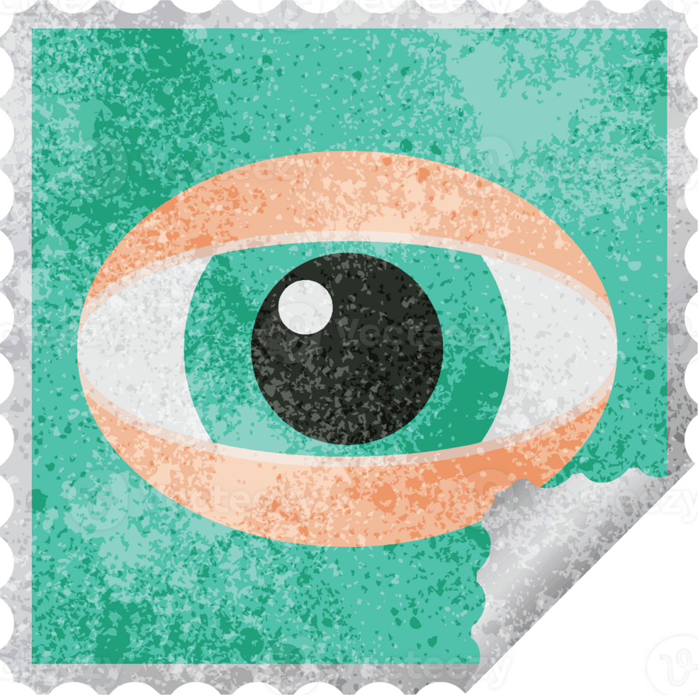 staring eye graphic png illustration square sticker stamp