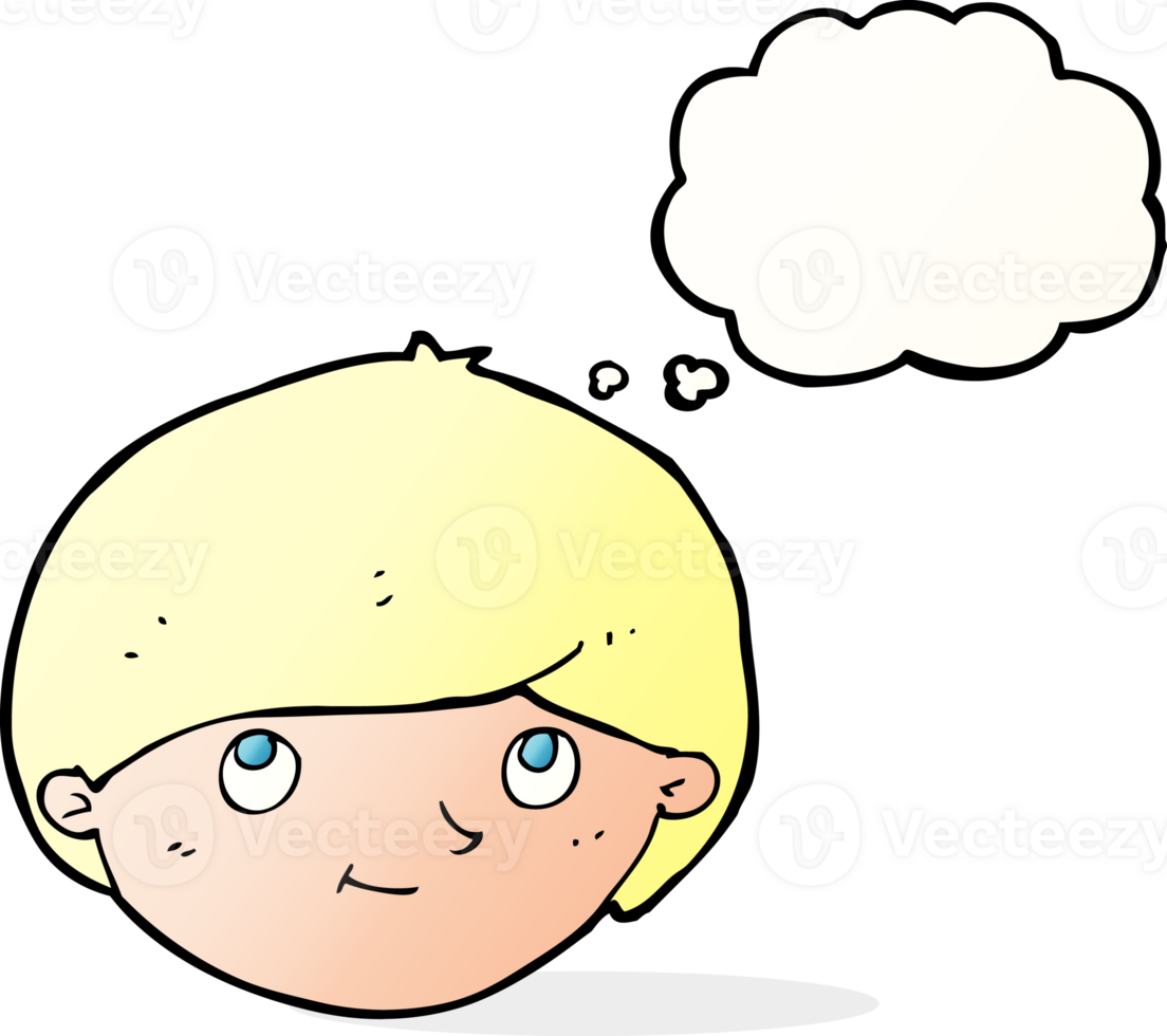 cartoon happy man with thought bubble png