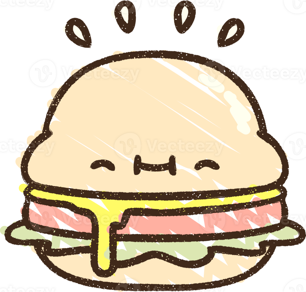 lindo dibujo de tiza de hamburguesa png