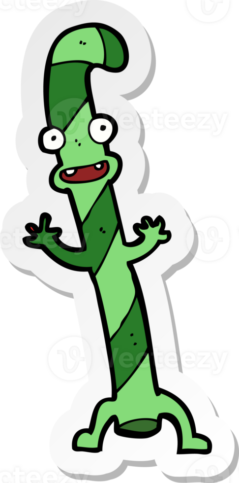 sticker of a cartoon dancing christmas candy cane png