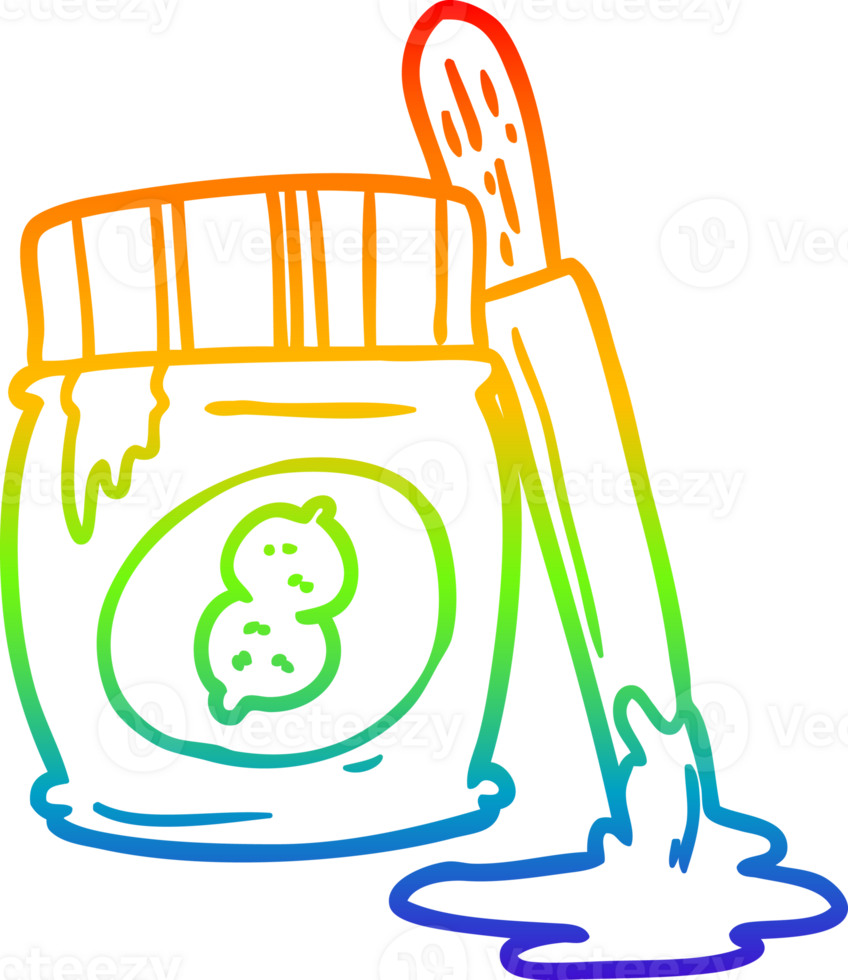 rainbow gradient line drawing jar of peanut butter png