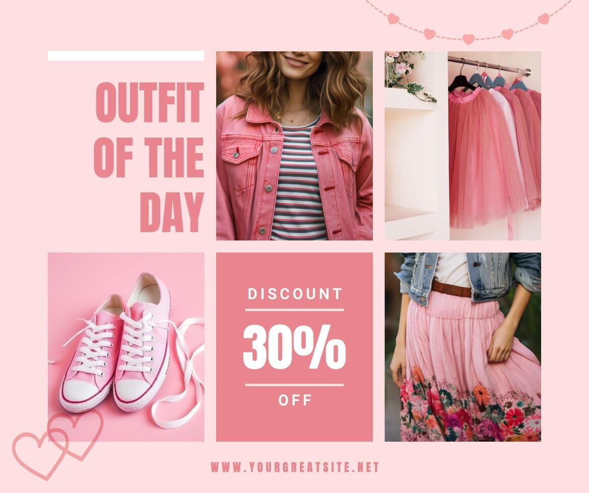 Pink Outfit Sale Template for Facebook Post
