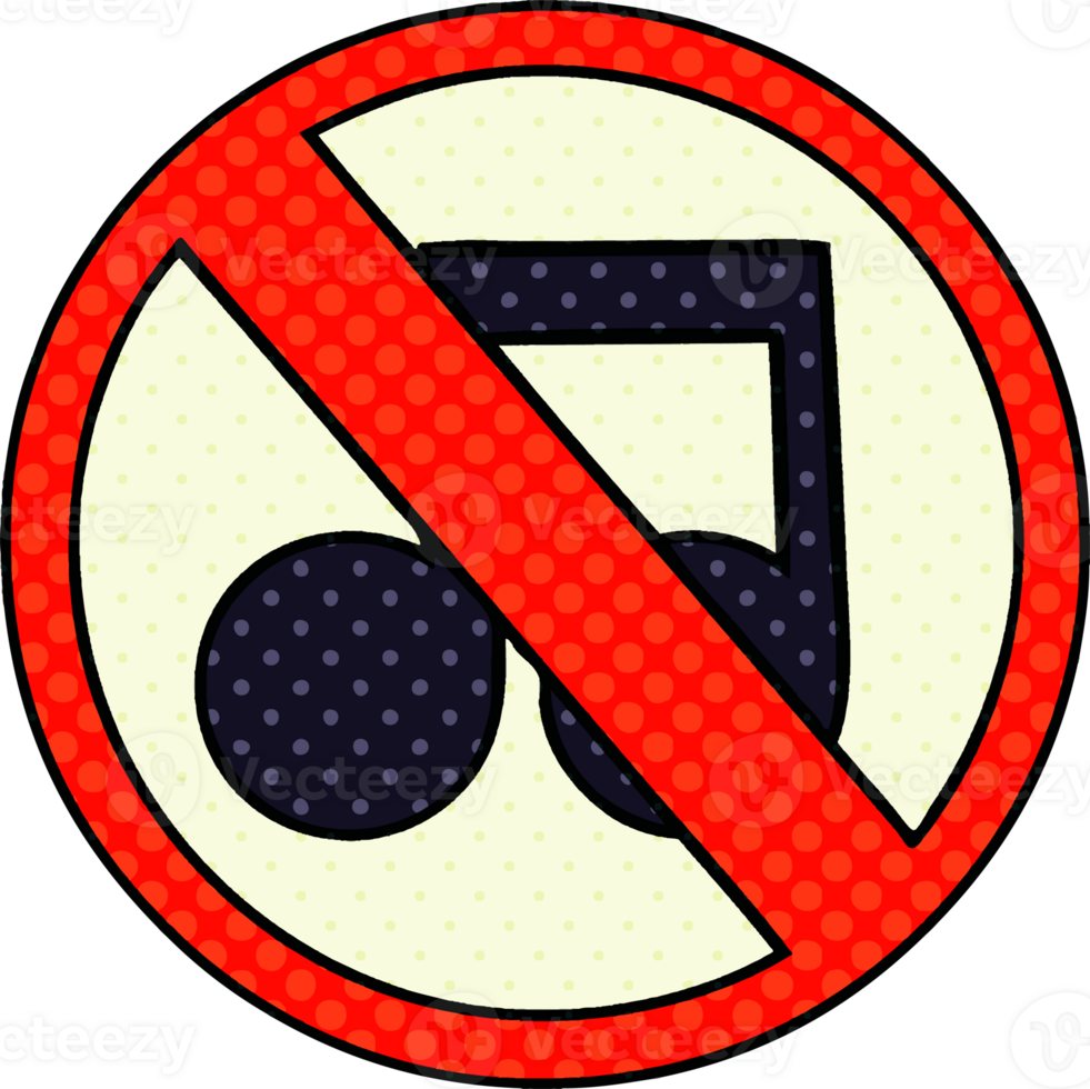 comic book style cartoon no music sign png