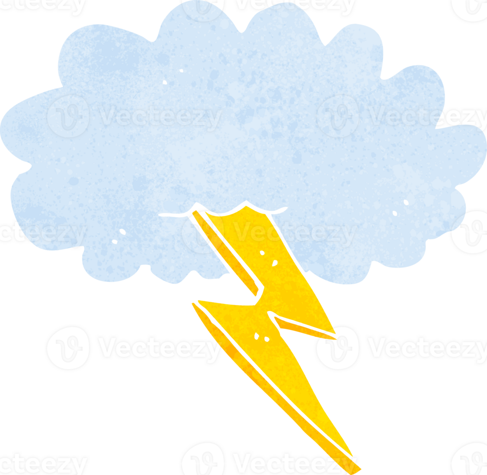 cartoon lightning bolt and cloud png