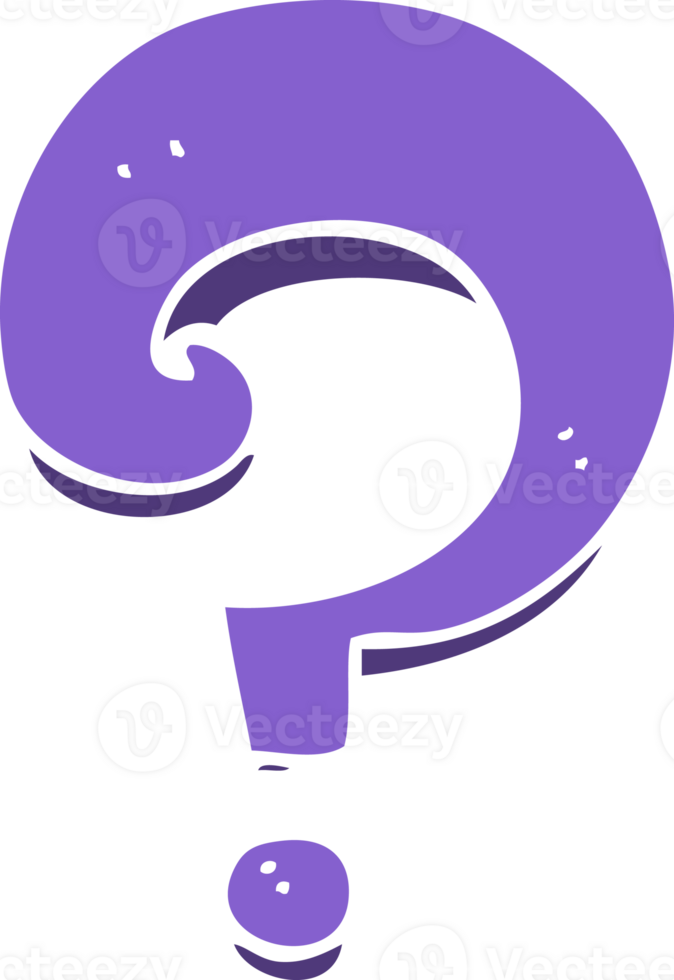 flat color style cartoon question mark png
