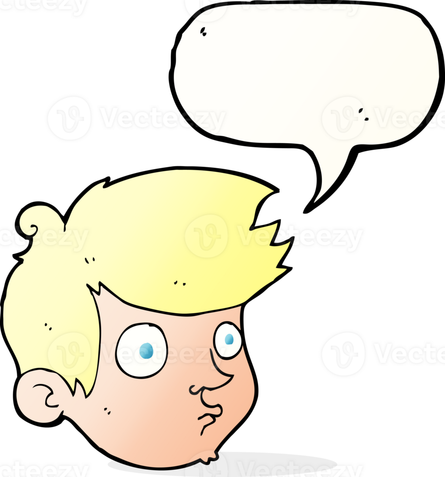 cartoon staring boy with speech bubble png