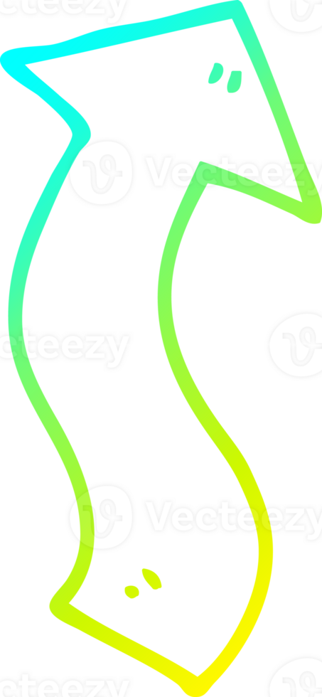 cold gradient line drawing cartoon directing arrow png
