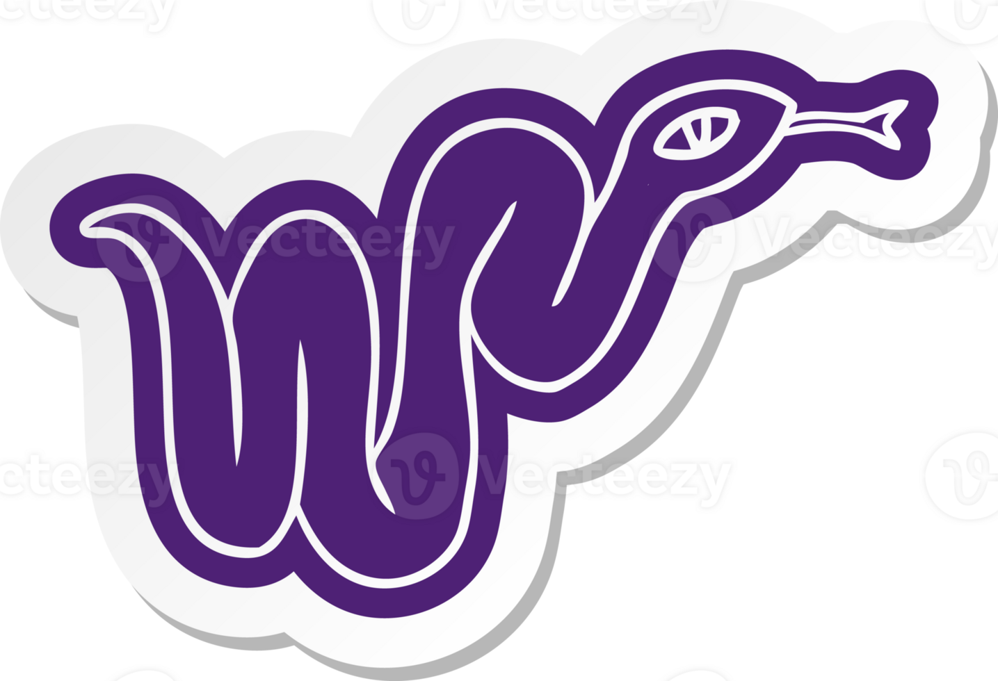 cartoon sticker of a garden snake png