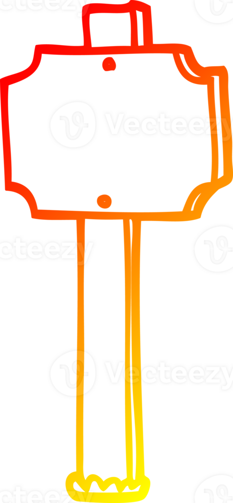 warm gradient line drawing cartoon sign post png