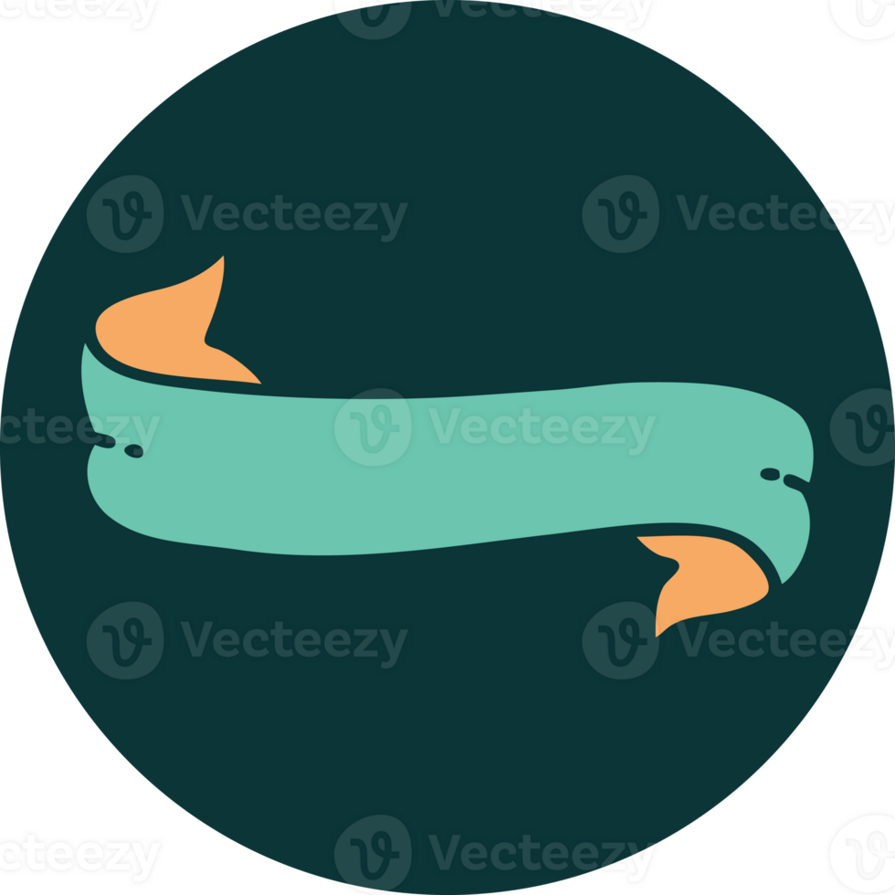 tattoo style icon of a banner png