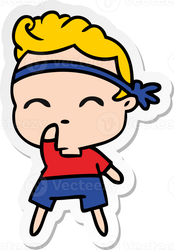 sticker cartoon of kawaii cute fitness boy png