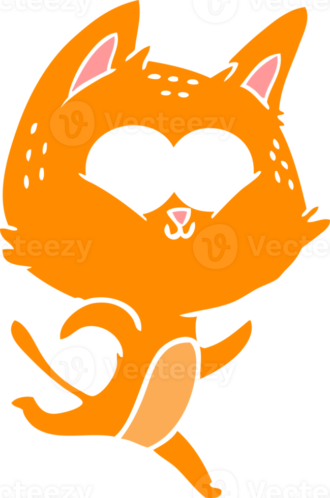 flat color style cartoon cat running png