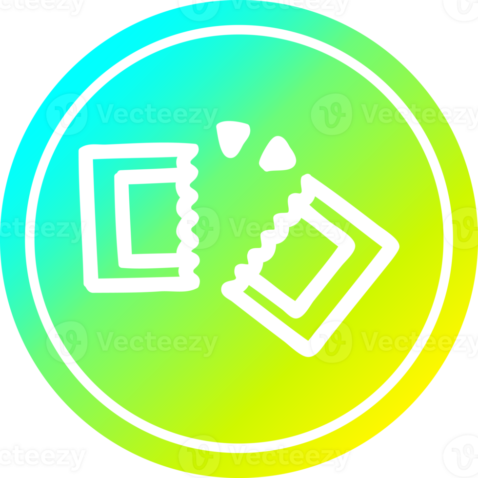 movie ticket circular in cold gradient spectrum png