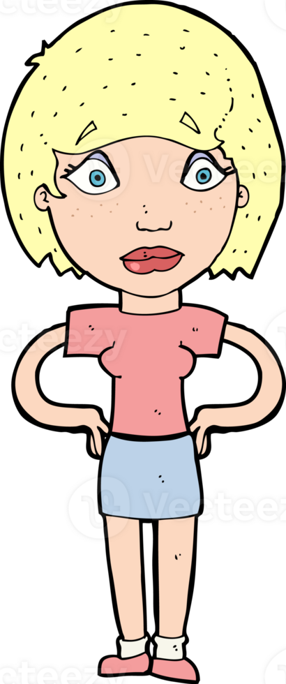 cartoon worried woman png
