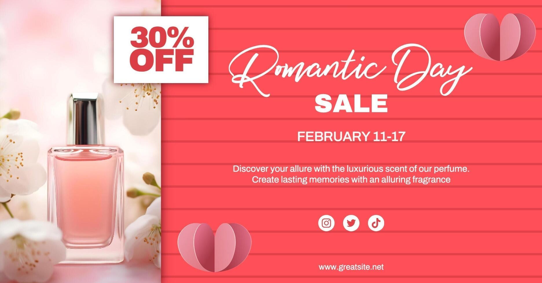 Romantic Sale in Valentine's Day Facebook Ads template