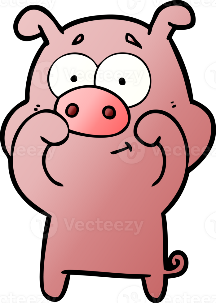 happy cartoon pig png