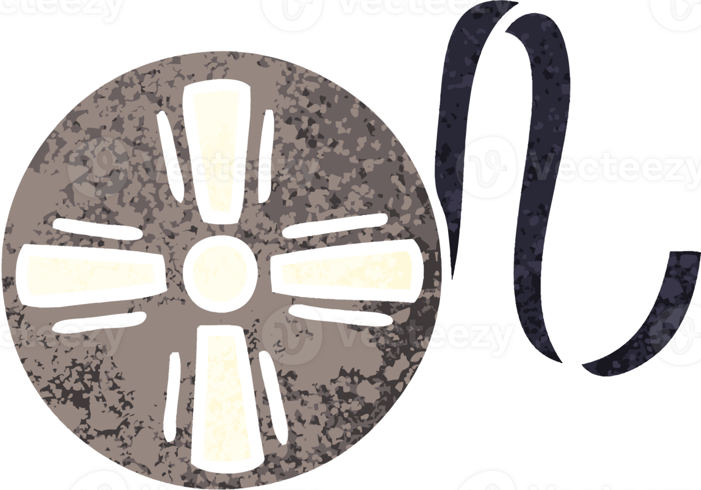 nastro di film in cartone animato stile illustrazione retrò png