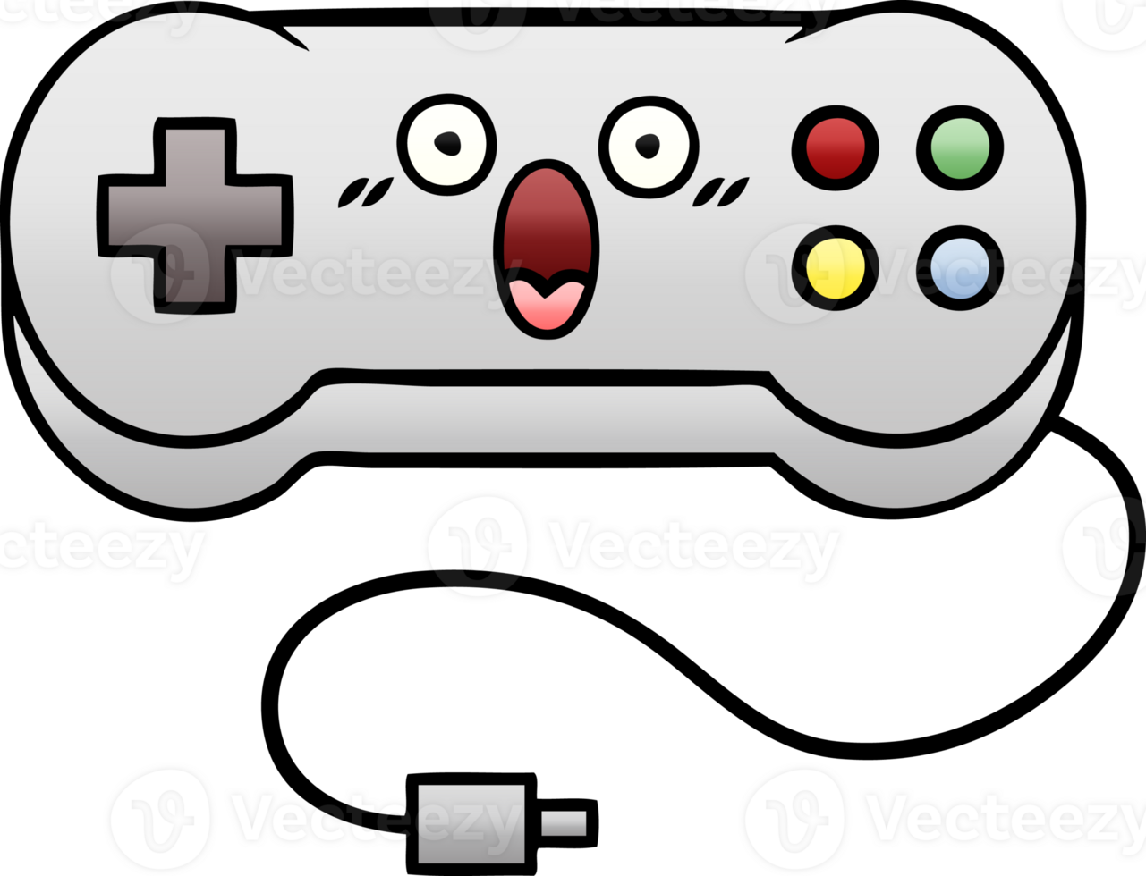 gradient shaded cartoon game controller png
