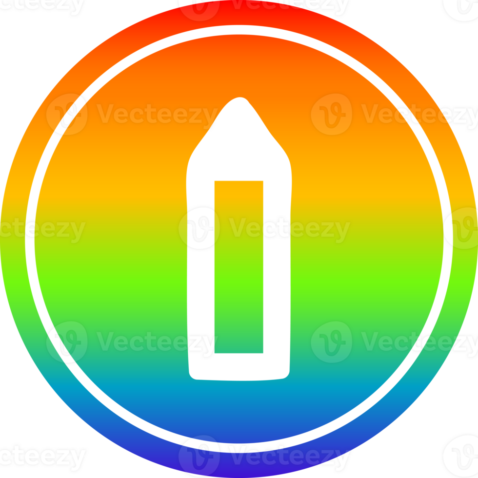 simple pencil circular in rainbow spectrum png