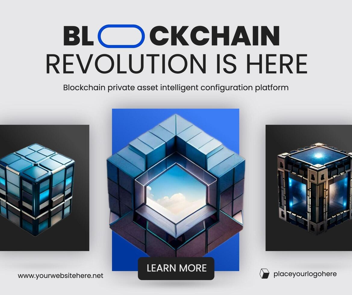 Blockchain Business Technology Facebook Post template