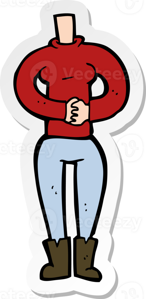 sticker of a cartoon female body png