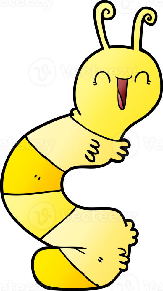 cartoon happy caterpillar png