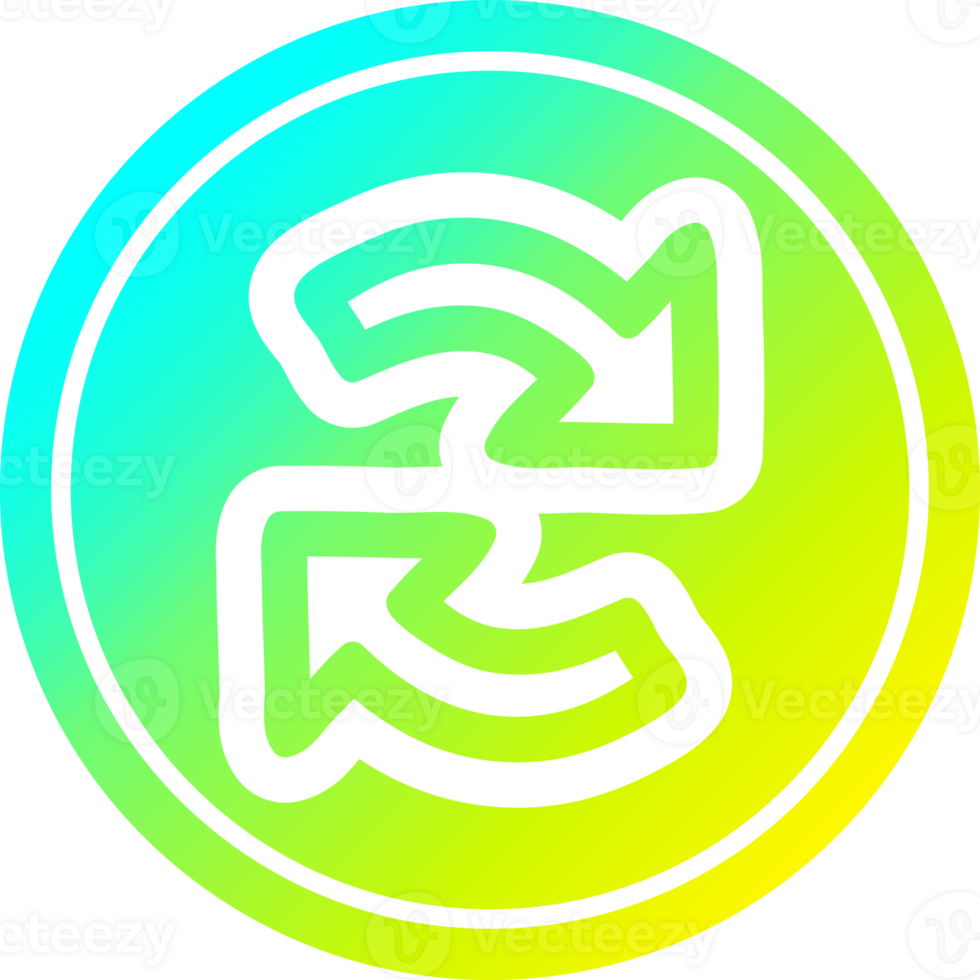 recycling arrow circular in cold gradient spectrum png