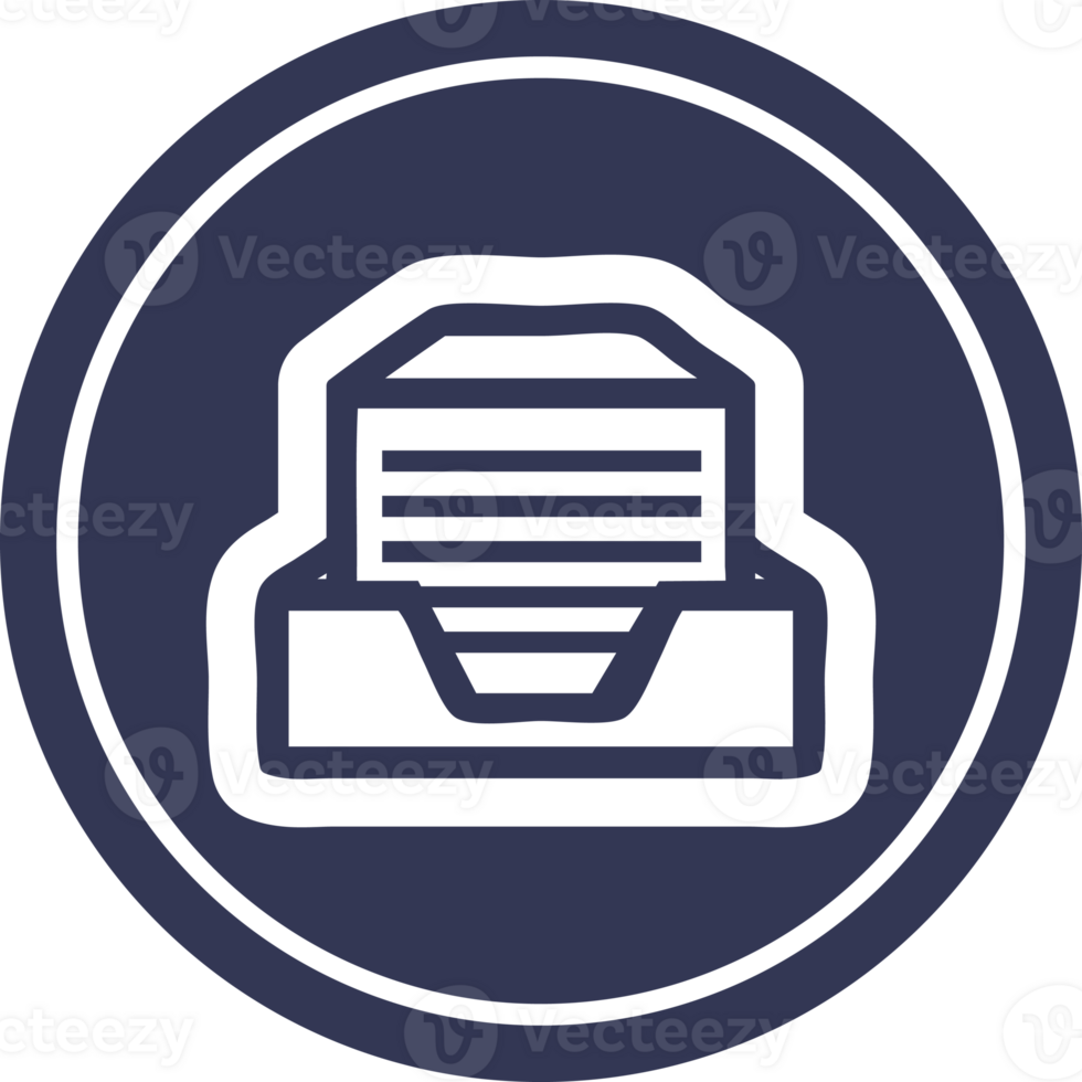 office paper stack circular icon png