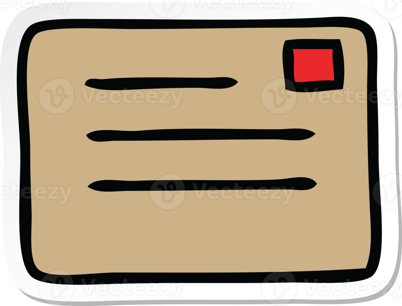 sticker of a cute cartoon paper envelope png