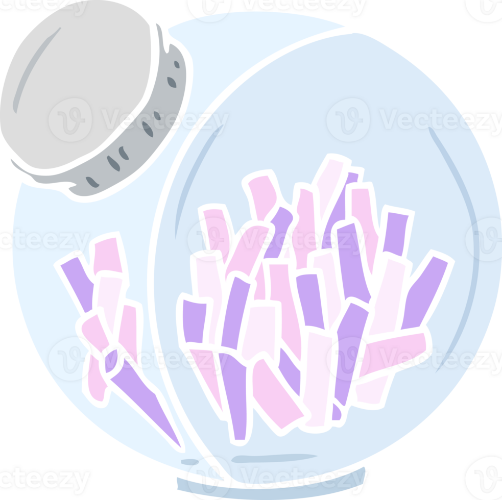 flat color style cartoon candy in a sweet jar png