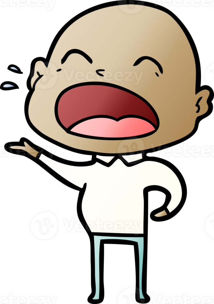 cartoon shouting bald man png