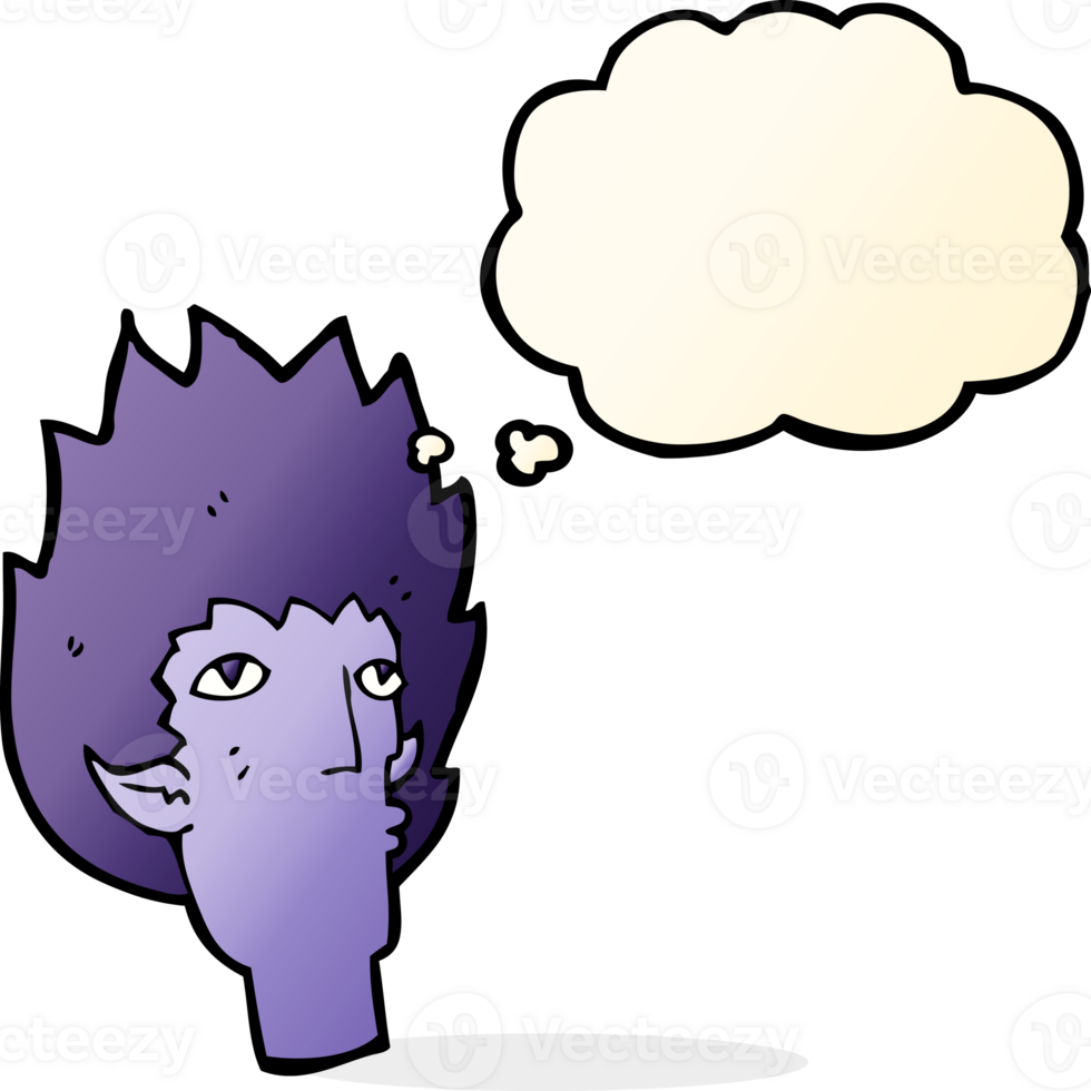 cartoon vampire face with thought bubble png