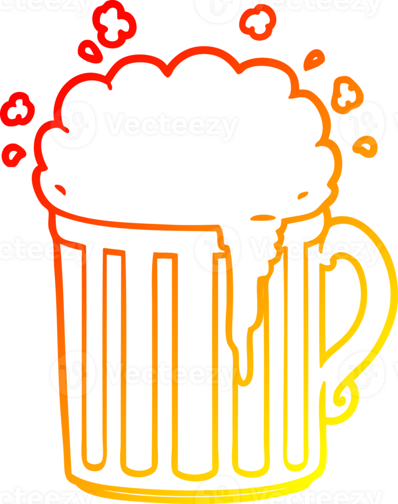 varm gradient linjeteckning tecknad mugg öl png