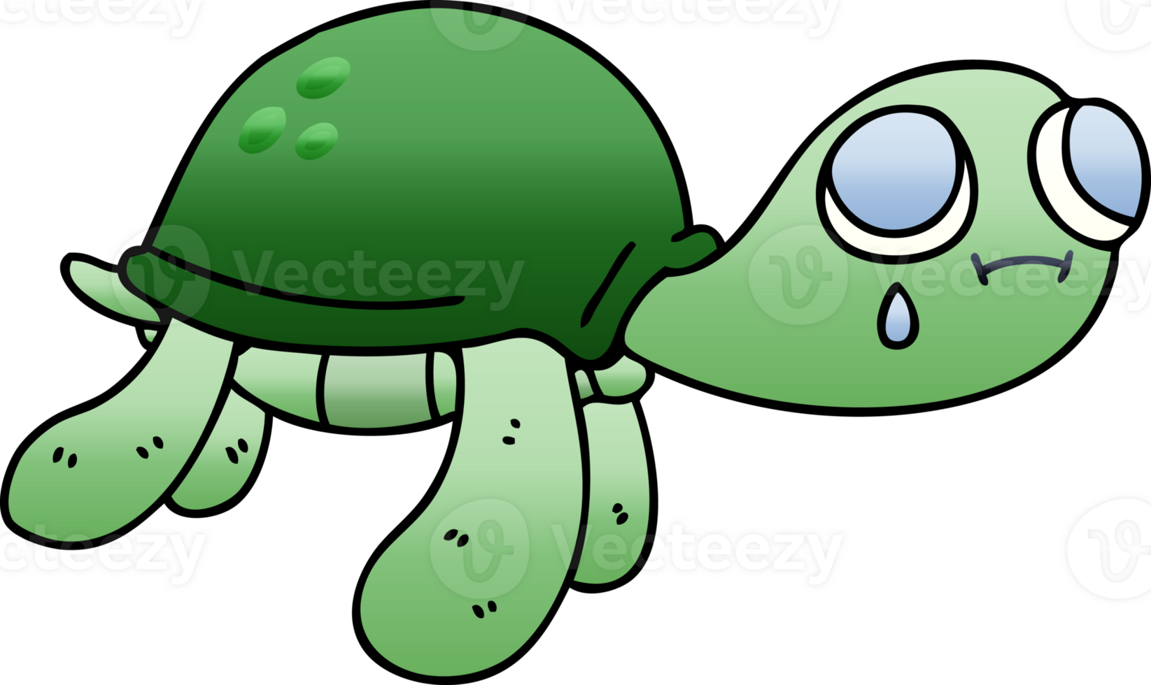 quirky gradient shaded cartoon turtle png