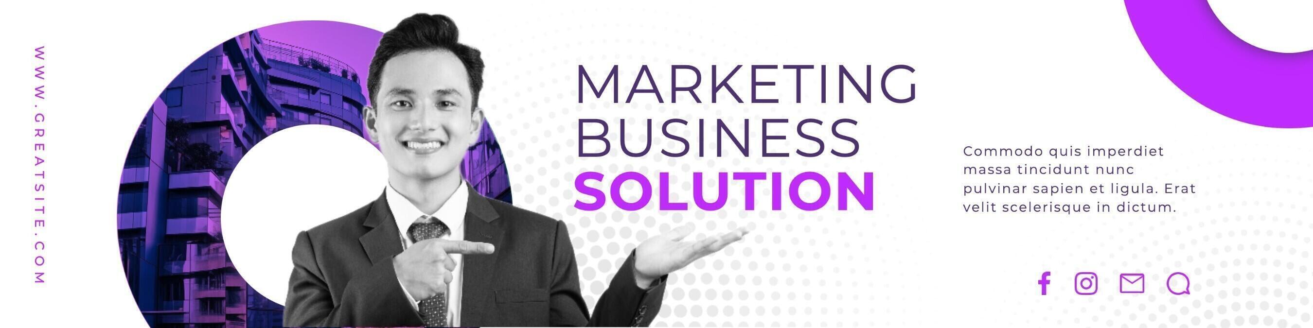 Purple Modern Marketing Linkedin Banner template