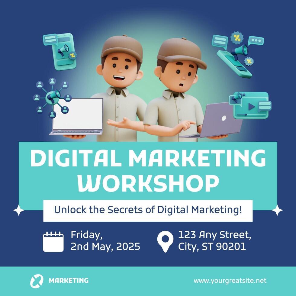 Digital Marketing Workshop Instagram Post template