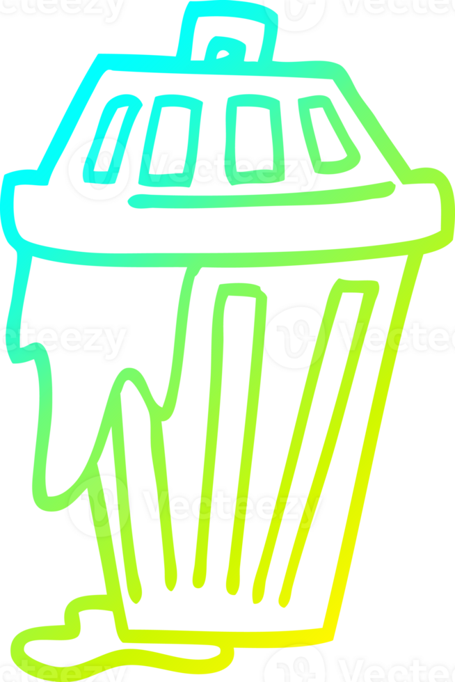 cold gradient line drawing cartoon waste bin png