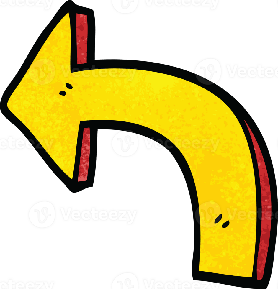 cartoon doodle directing arrow png
