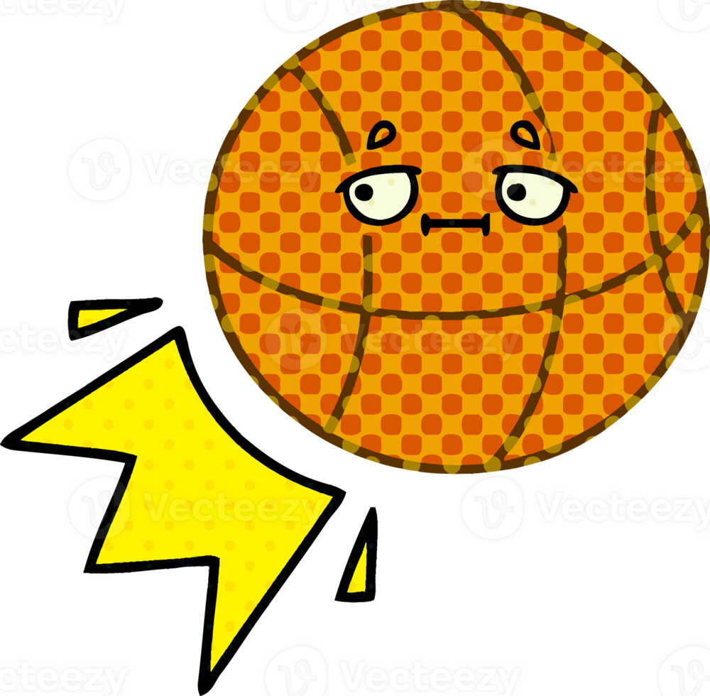 comic book style cartoon basketball png