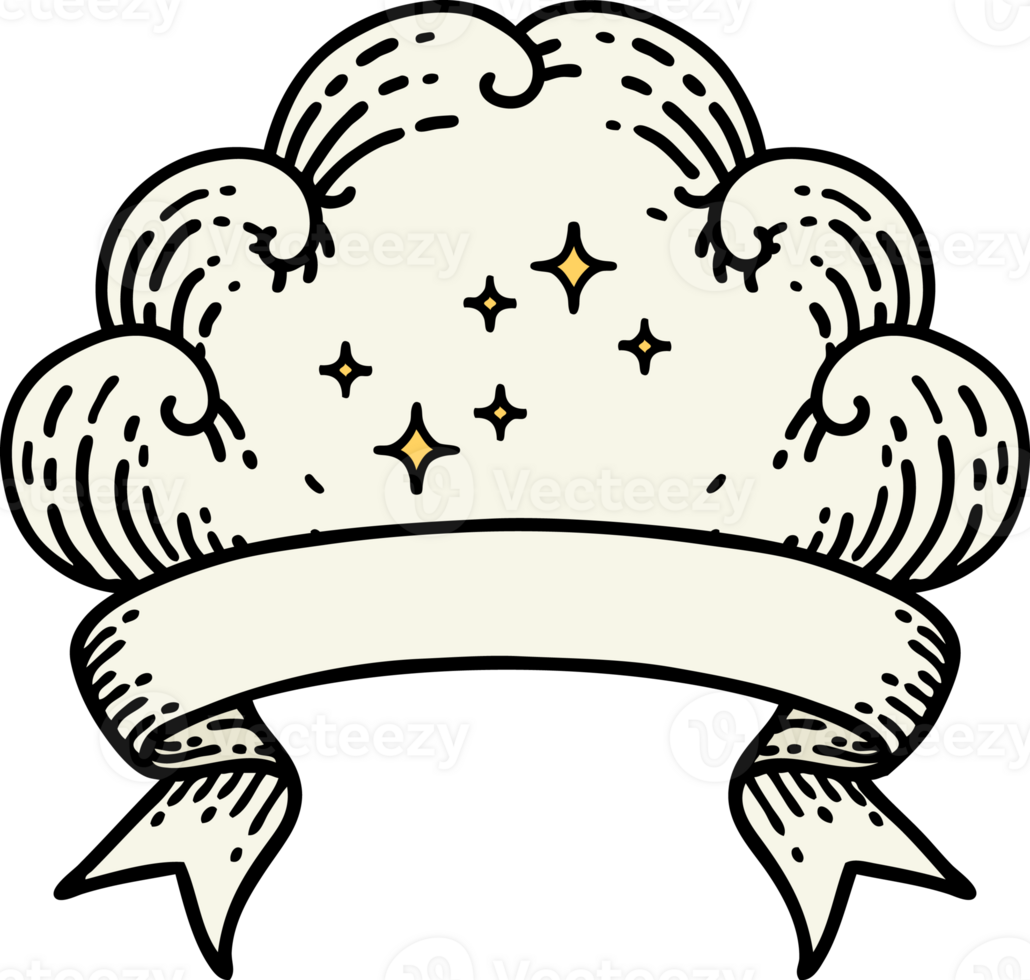 tattoo with banner of a cloud png