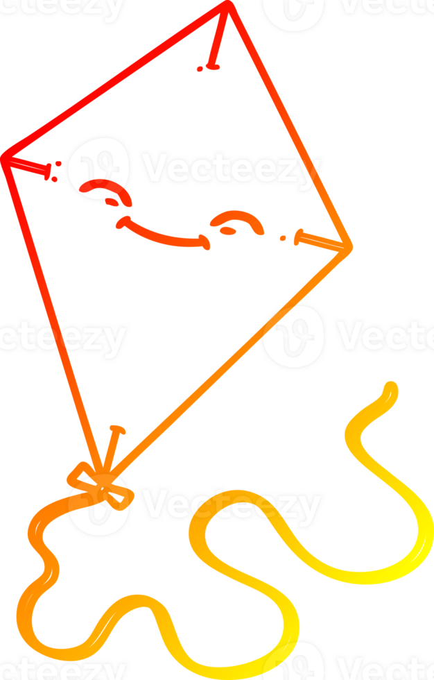 warm gradient line drawing cartoon kite png