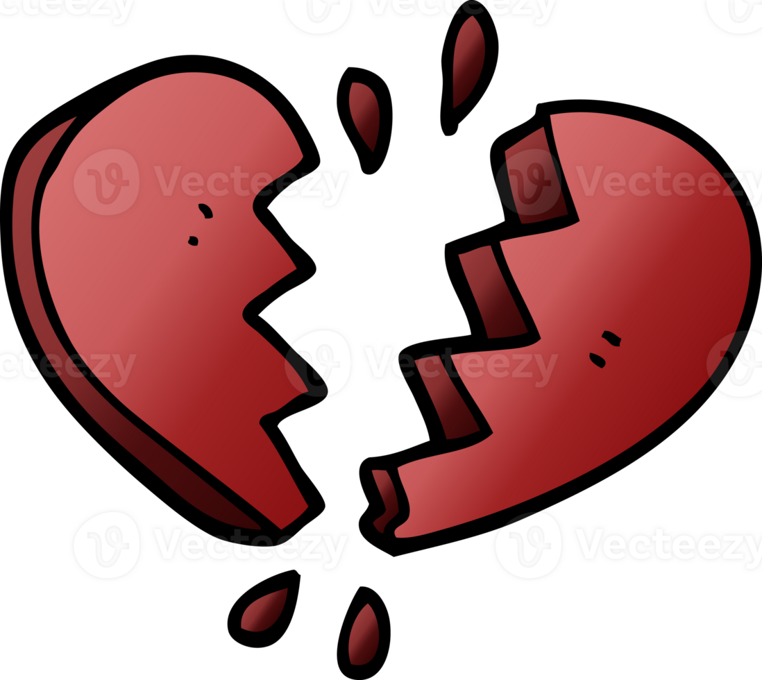 cartoon doodle broken heart 39921430 PNG