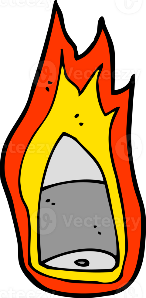 bala flamejante dos desenhos animados png