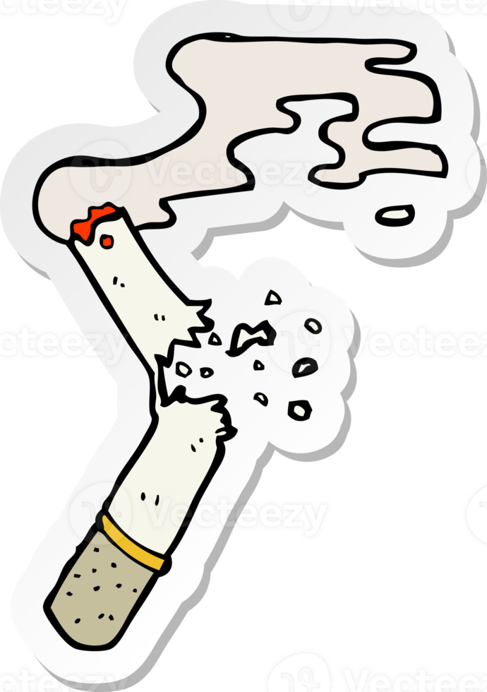 sticker of a cartoon broken cigarette png