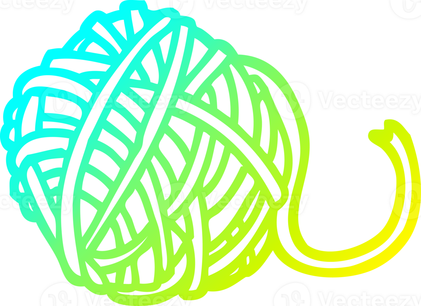 cold gradient line drawing cartoon ball of string png