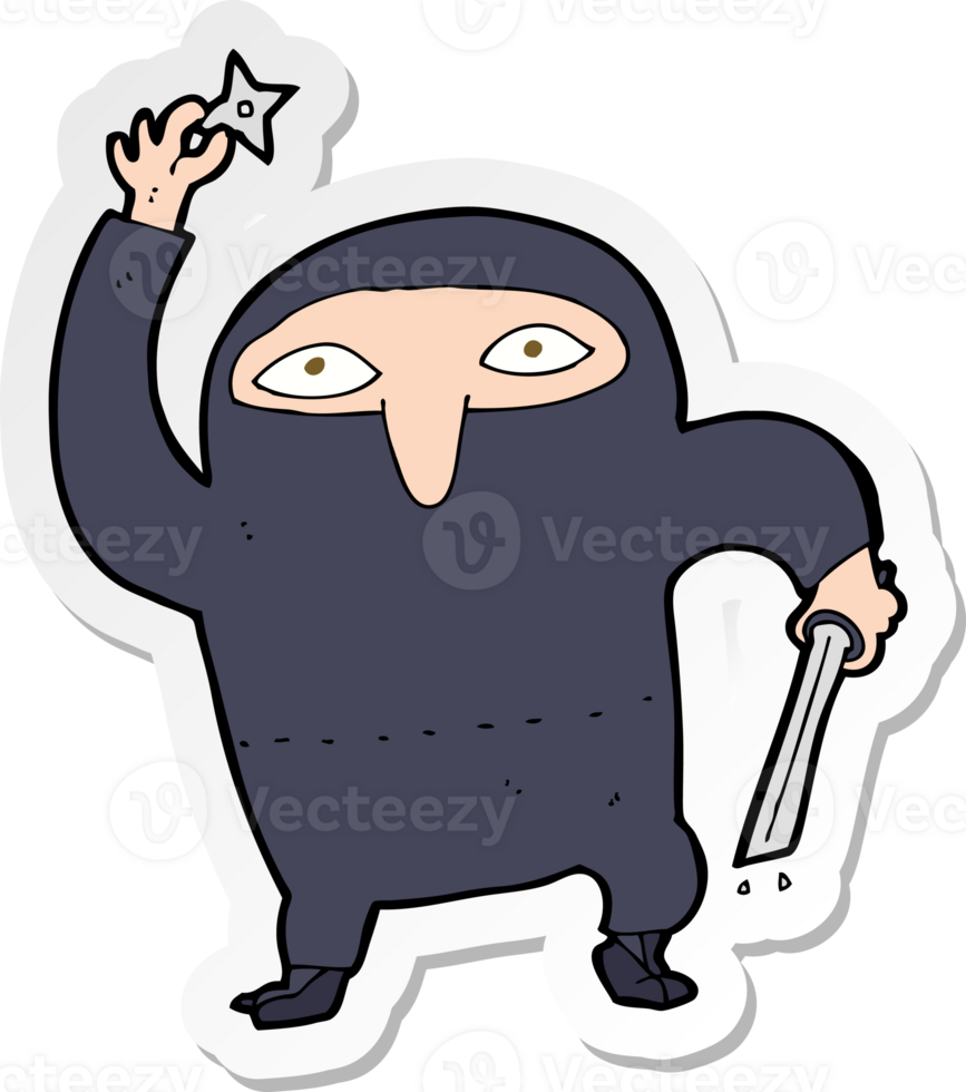 sticker of a cartoon ninja png