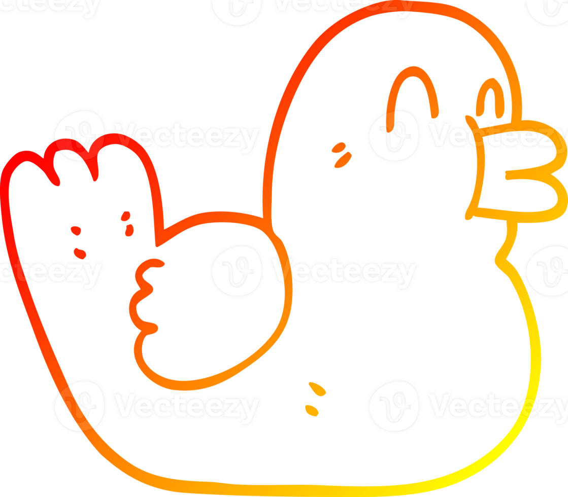 warm gradient line drawing cartoon happy duck png