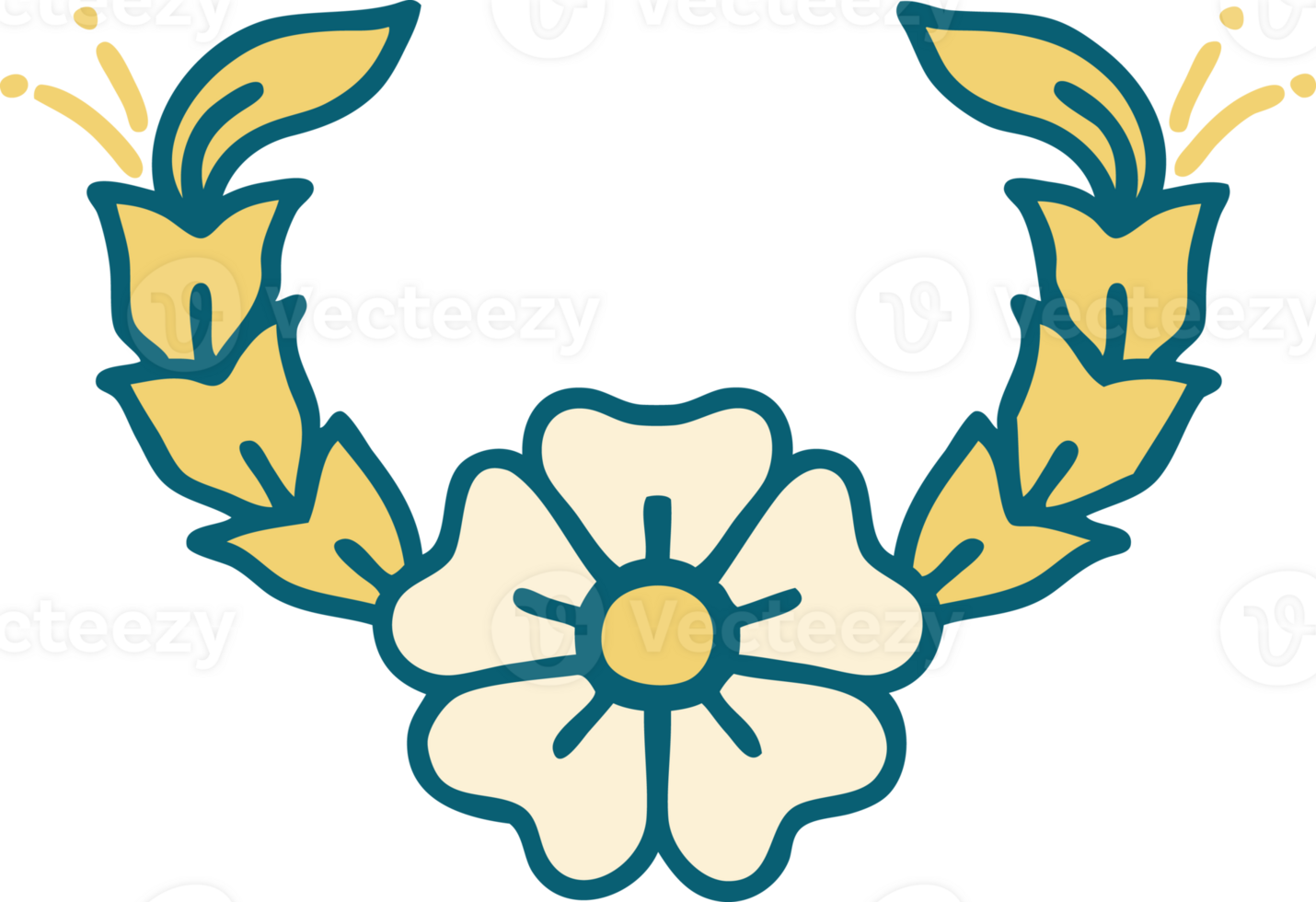 tattoo style icon of a decorative flower png