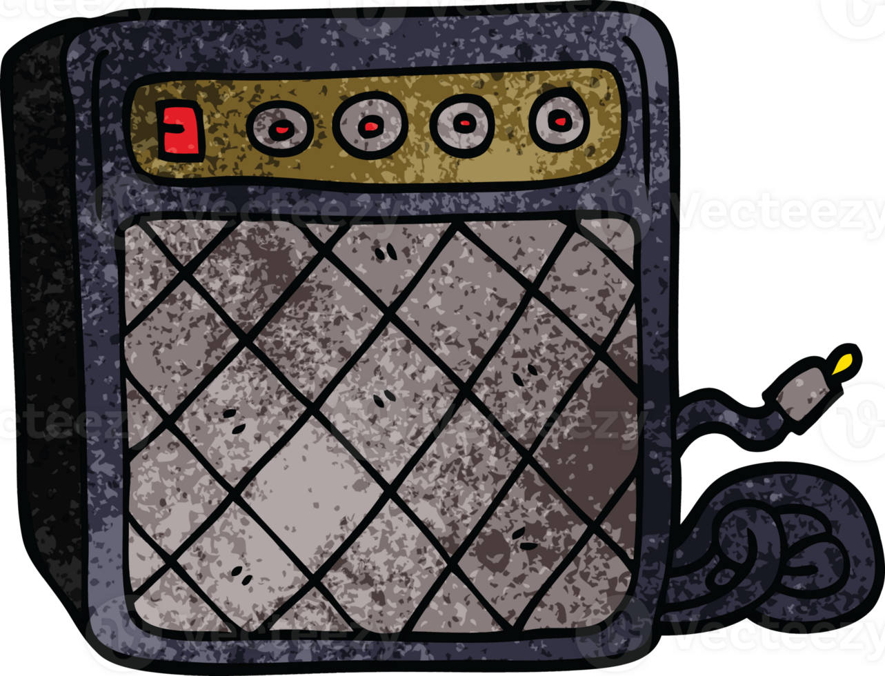 cartoon doodle retro speaker system png